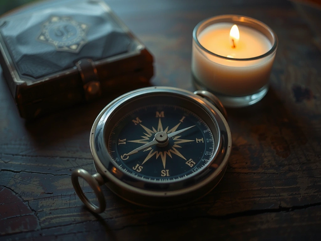 A compass representing direction and risk management