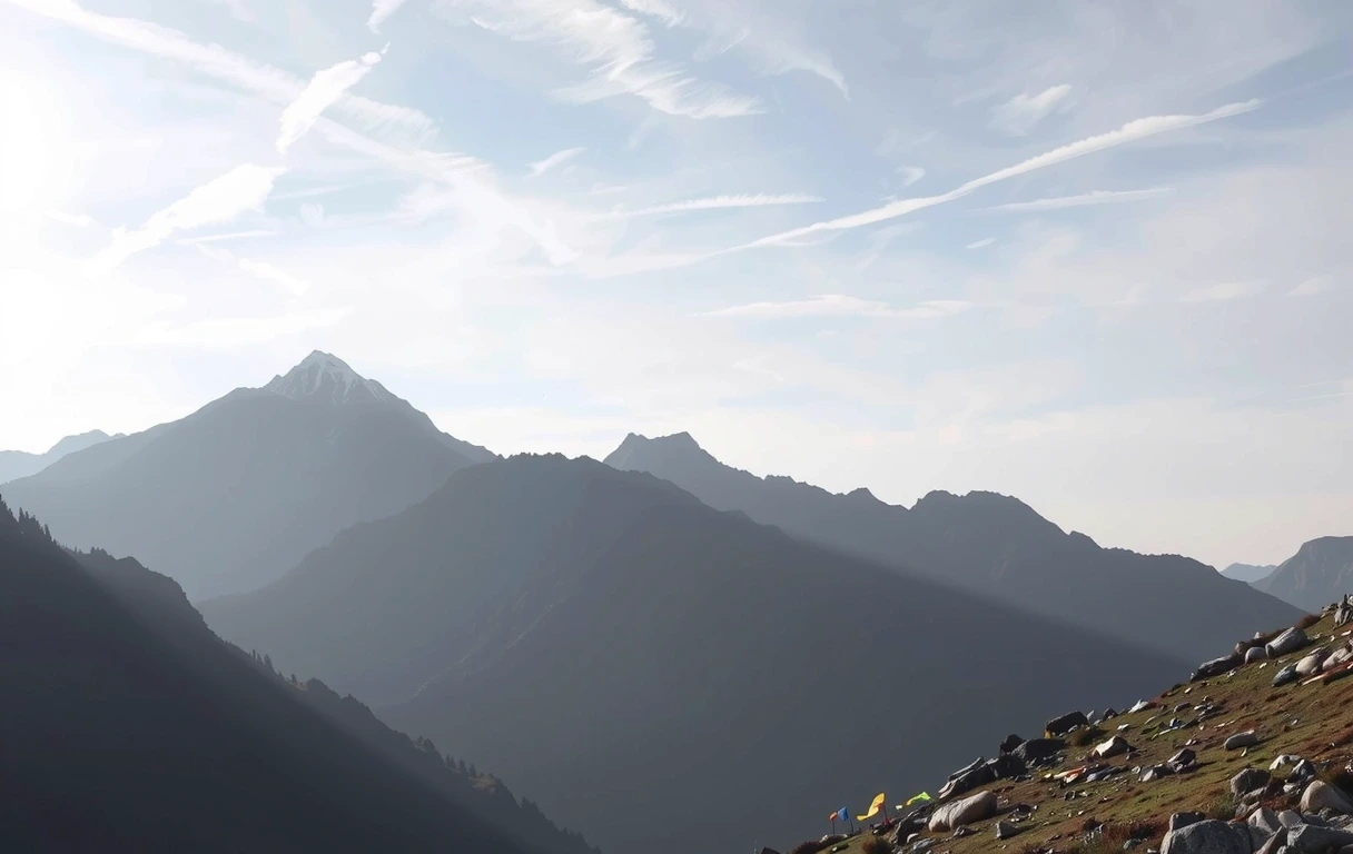 Atmospheric mountain terrain representing resilience